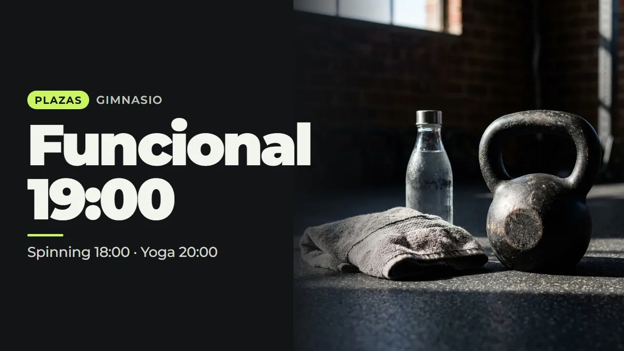 Pantalla de ejemplo: gimnasios