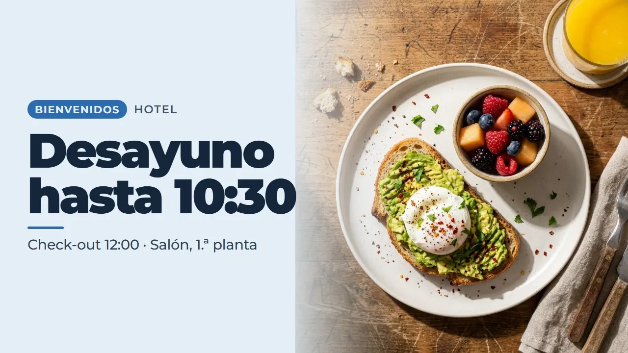 Pantalla de ejemplo: hotelería